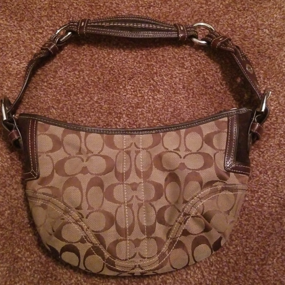 Brown Coach Signature C hobo purse